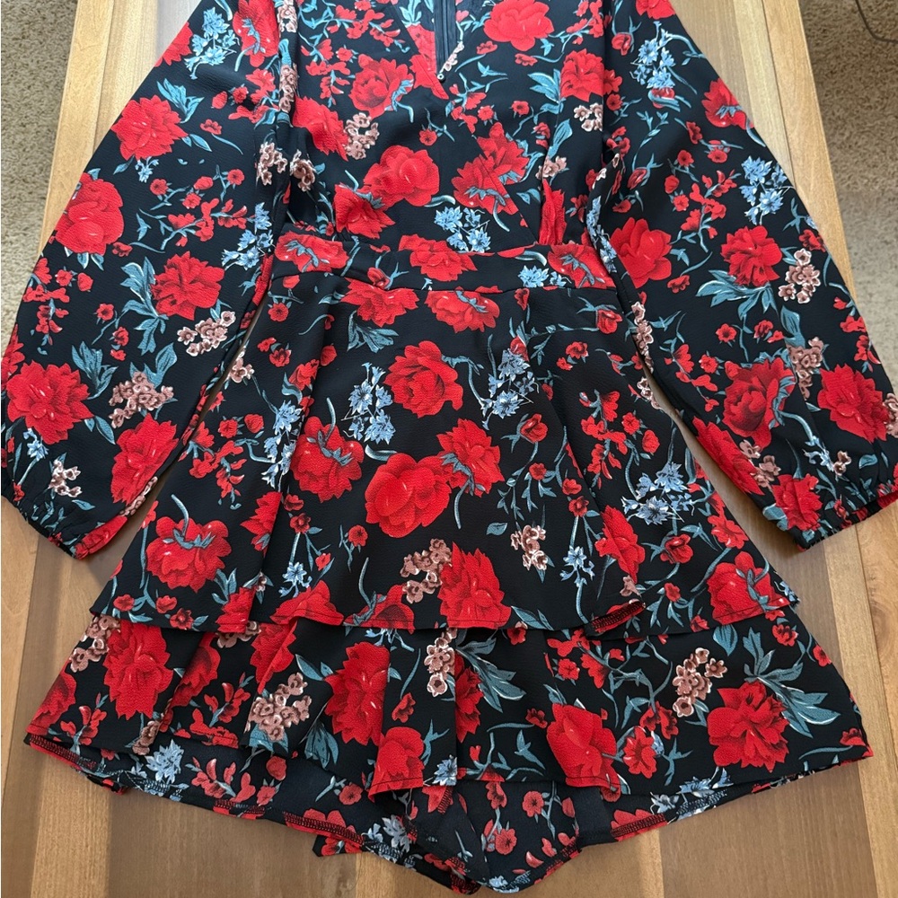 Vibrant Floral Layered Romper